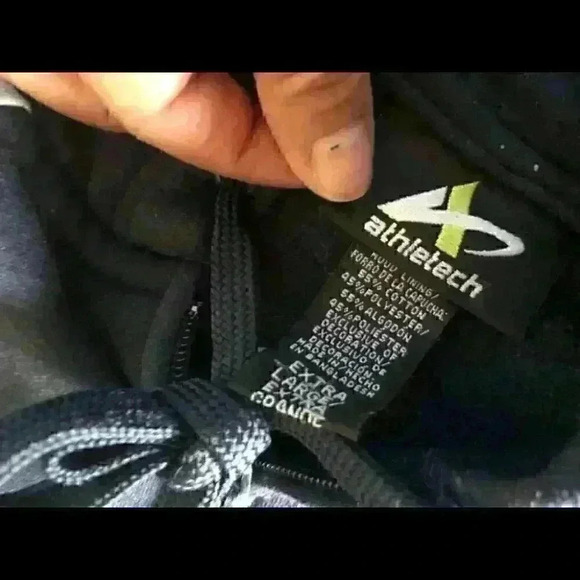 ATHLETEC zip hoodie mens gray blue size XL PTP 23" - Picture 4 of 4